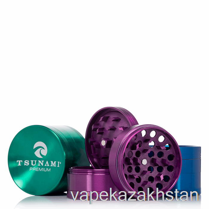 Vape Smoke Tsunami 2.4inch 4-Piece Sunken Top Grinder Rainbow (63mm)